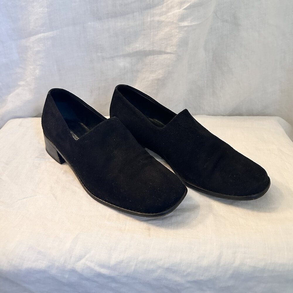 Donald J. Pliner Black Suede Slip on Loafer Women Size 6